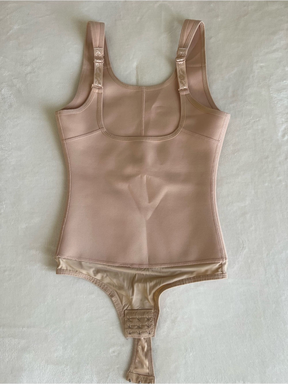 Sculpting Nude Pink Bodysuit Shaper with Adjustable Straps